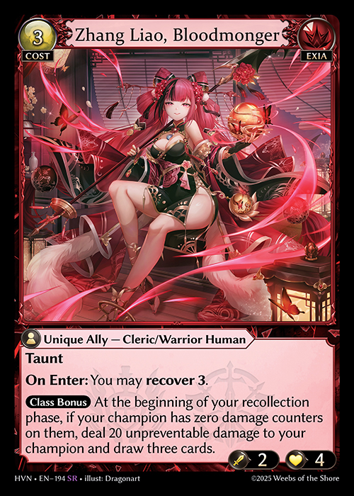 Zhang Liao, Bloodmonger